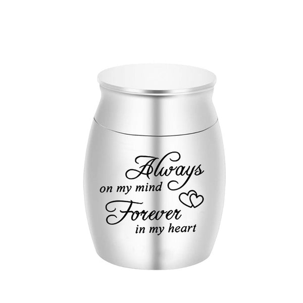 Mini urne ''Always on my mind, Forever in my heart'' cendre - Urne Cinéraire Lambert